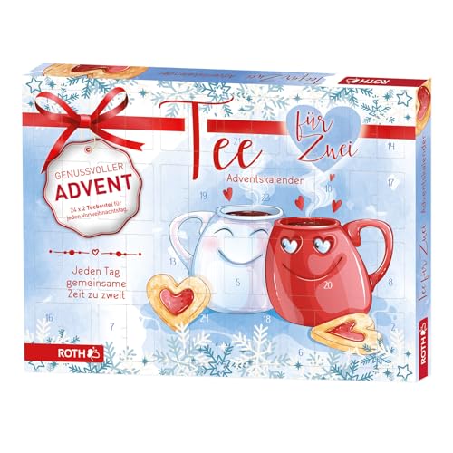 ROTH Tee Adventskalender für Zwei - 2x 24 beste Teesorten im Advent - nicht nur für Paare - als Geschenk mit Weihnachtstee von ROTH