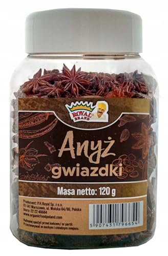 Sternanis NATURAL ANISE STARS 120g FRISCHES GEWÜRZ Gewürzglas von ROYAL BRAND