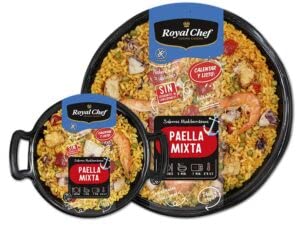Glutenfreie gemischte Paella, bereit zum Aufwärmen und Essen ROYAL CHEF 350G. 1 RAC (GEKÜHLTES PRODUKT) von ROYAL CHEF