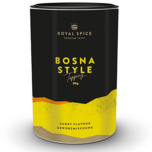 Royal Spice Bosna Gewürz "Bosna Style" 80g - Bratwurst Gewürzmischung für die beste Bosna, die Du je hattest - Currywurst & Bratwurst Gewürz mit Authentischer Würzung als perfektes Topping von ROYAL SPICE