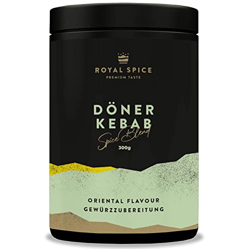 Royal Spice Döner Kebab Gewürz 300g - Intensives Döner Gewürz mit authentischem Aroma & hohen Kräuteranteil für Hähnchen, Kalb, Pute, Hackfleisch, Köfte Gewürz & um Gemüse mediterran abzuschmecken von ROYAL SPICE