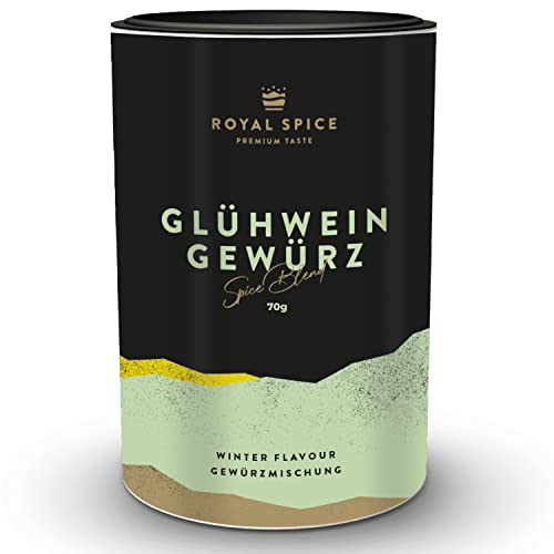 Royal Spice Glühwein Gewürz 70g - Glühweingewürz für den perfekten Glühwein, Punsch & Feuerzangenbowle - wie direkt vom Weihnachtsmarkt! Glühwein Selbst Machen Zuhause im Kochtopf oder Dutch Oven von ROYAL SPICE