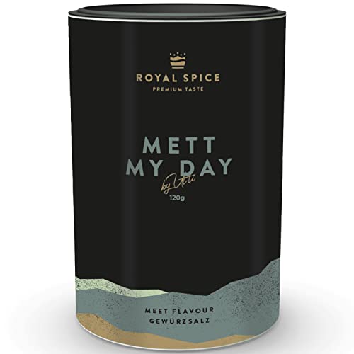 Royal Spice Mett my Day 120g - Mett Gewürz für frisches Mett oder als Gewürz zum Braten - Aromatische und authentische Würze - Mett Gewürzsalz und Mett Gewürzmischung von ROYAL SPICE