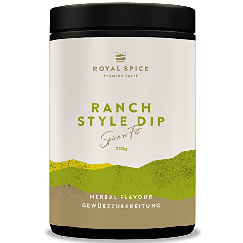 Royal Spice Ranch Style Dip 200g - Ranch Dressing & Ranch Dip Gewürzmischung - Mit Buttermilch, Mayonnaise oder Schmand zum leckeren Ranch Dressing & Dip verrühren oder als Kräuterquark Gewürz von ROYAL SPICE