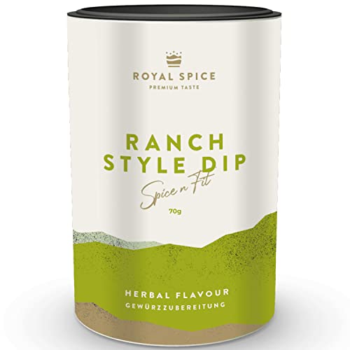 Royal Spice Ranch Style Dip 70g - Ranch Dressing & Ranch Dip Gewürzmischung - Mit Buttermilch, Mayonnaise oder Schmand zum leckeren Ranch Dressing & Dip verrühren oder als Kräuterquark Gewürz von ROYAL SPICE