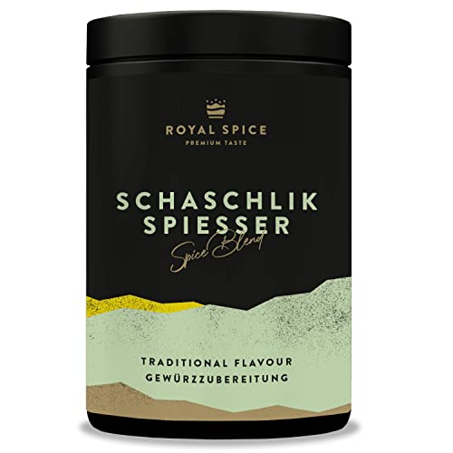 Royal Spice Schaschlik Spiesser - 300g - Schaschlik Gewürzmischung für Fleisch & Sauce - Deftige BBQ Gewürzmischung für leckeres Schaschlik & Grillspieße in allen Varianten von ROYAL SPICE