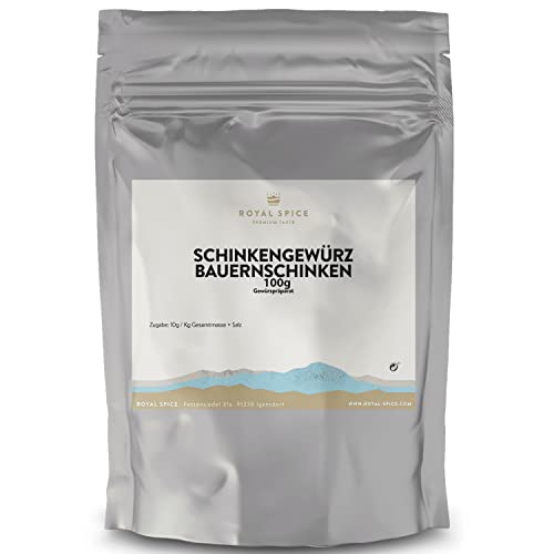 Royal Spice Schinkengewürz für Bauernschinken 100g - Gewürzmischung zum Schinken machen für alle Arten von Rohschinken inkl. Reifemischung - Einfache Anwendung & Ausgezeichneter Geschmack von ROYAL SPICE