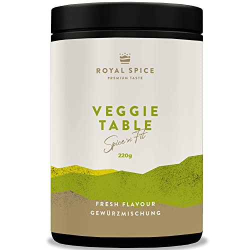 Royal Spice Veggie Table 220g - Fruchtige & Vollmundige Gewürzmischung - Gemüse Allrounder perfekt als Avocado Gewürz, Bowl Topping, Fisch Gewürz, für Pasta, Saucen & Suppen - Ohne zugesetzten Zucker von ROYAL SPICE