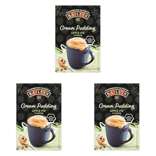 Baileys Cream Pudding Apple Pie, alkoholfrei, cremiger Pudding mit Geschmack vom Original Baileys Irish Cream Likör, einfache Zubereitung,1x59g Beutel (Packung mit 3) von RUF