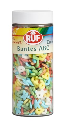 RUF ABC Streusel, Buchstaben Streusel essbar, ABC für Kuchen, Cup Cakes und Plätzchen, essbare Tortendeko von RUF