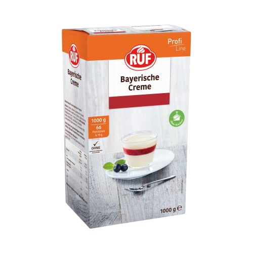 RUF Bayerische Creme ohne Kochen, luftige Sahnecreme mit feinem Vanillearoma, pur oder als Schichtdessert, einfach portionierbar, Großpackung, 1x1000g von RUF