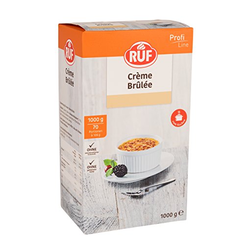 RUF Crème Brûlée, Dessertcreme zum Servieren mit knackiger Zucker-Kruste, für Buffet und Menü, Großpackung, 1x1000g von RUF