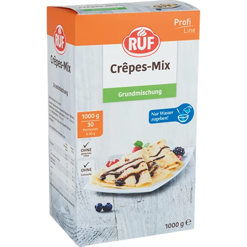 RUF Crêpes-Teig, Großpackung, Backmischung für Crêpes oder Pfannkuchen, einfache Zubereitung mit Wasser und Öl, für Großküchen, Hotels und Restaurants, 1000g von RUF