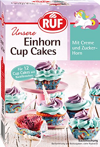 RUF Einhorn Cupcakes mit Creme und Fondant, 365 g Zucker von RUF