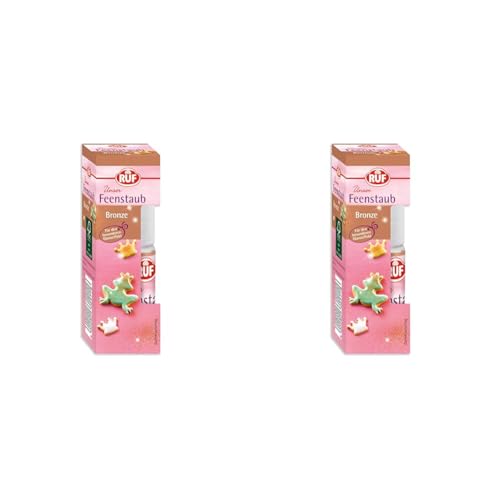 RUF Feenstaub, essbares Glitzer-Pulver in der Pump-Spray Flasche zum Sprühen, Glitzer-Staub für Gebäck & Desserts für besonderen Glanz, 1 x 10g (Packung mit 2) von RUF