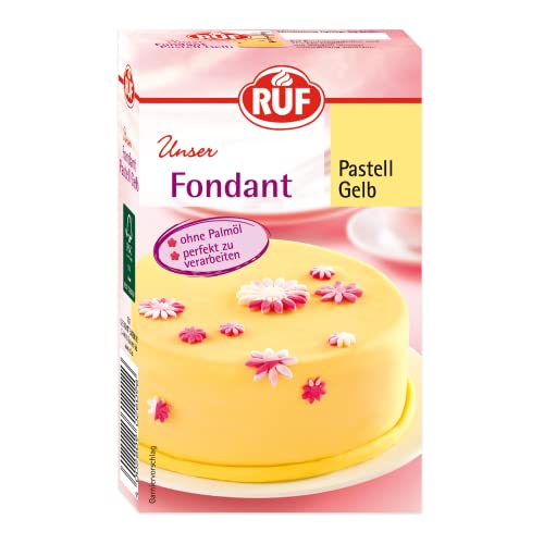 RUF Fondant Gelb, zum Formen von Figuren, Blumen und Buchstaben geeignet, Modellierfondant, Rollfondant, ohne Palmöl, glutenfrei & vegan, 250g von RUF