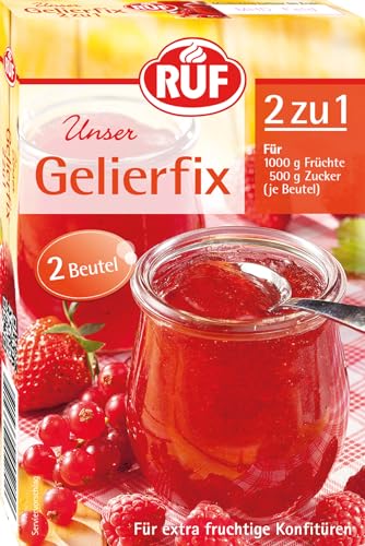 RUF Gelierfix 2 zu 1, veganes Geliermittel zum Einkochen und Gelieren von Marmelade, Konfitüre & Gelee, glutenfrei von RUF