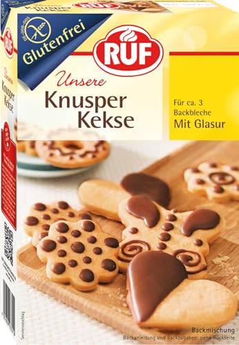 RUF Glutenfreie Kekse mit Kakaoglasur, Backmischung für 3 Backbleche Plätzchen, Zöliakie geeignet, 100% Glutenfrei von RUF