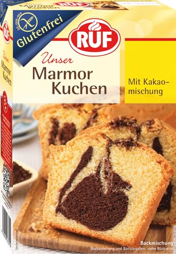 RUF Glutenfreier Marmorkuchen, Glutenfreier Kuchen, heller Rührteig und Kakao-Mischung, extra locker, Zöliakie geeignet,vegan von RUF