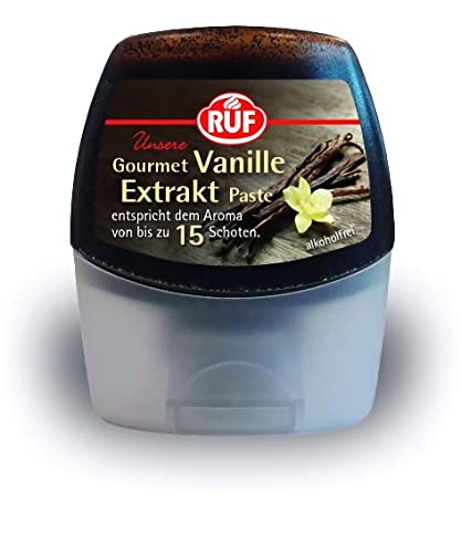 RUF Gourmet Vanille Extrakt, echte Tahiti Vanille, Vanille-Paste zum Verfeinern von Cremes, Teigen und Aromatisieren von Kaffee-Spezialitäten und Michshakes, 1x77g von RUF