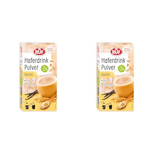 RUF Haferdrink Vanille Pulver vegan, Hafergetränk selber Anrühren, wie Hafermilch glutenfrei, pflanzlicher Drink ohne Zusatzstoffe, 1x400g (Packung mit 2) von RUF