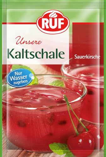 RUF Kaltschale Sauerkirsche, fruchtig erfrischende Nachspeise mit gefriergetrockneten Früchten und Sauerkirsch-Geschmack, glutenfrei, vegan von RUF