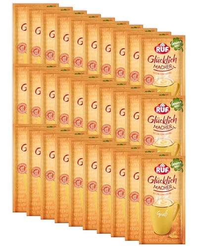 RUF Monats-Vorrat Glücklichmacher Tassenpudding Grieß, Cremepudding mit klassischem Grieß-Geschmack, nur Wasser hinzufügen, 30 x 59g Beutel von RUF