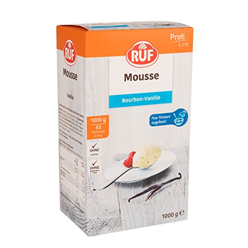 RUF Mousse au Vanille, nur Wasser zugeben, Dessertpulver für Vanillemousse, einfach portionierbar, für Menü oder Buffet, Großpackung, 1x1000g von RUF