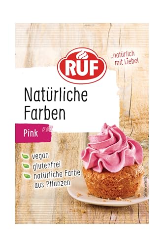 RUF Natürliche Farben Pink, natürliche Lebensmittelfarbe aus Rote-Bete-Saftkonzentrat, zum Färben von Teig, Fondant & Cremes, glutenfrei & vegan, 1x8g von RUF