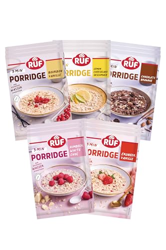 RUF Probier Set Porridge Lieblinge (15 Stück), 3 x 5 verschiedene Sorten Instant Haferbrei für ein schnelles und gesundes Frühstück, 15 x 65g Beutel von RUF