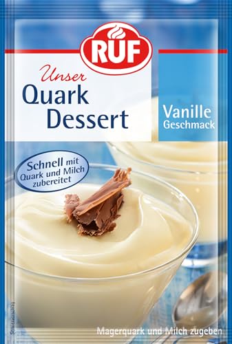 RUF Quark Dessert Vanille, Milchshake Pulver Vanille, super cremige Quarkspeise, fertig in 3 Minuten von RUF