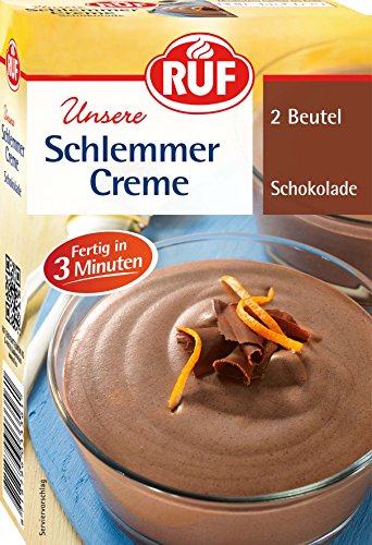 RUF Schlemmercreme Schokolade Doppelpack, ohne Kochen, Dessertpulver für eine locker fluffiges Creme-Dessert mit Schokoladengeschmack, glutenfrei von RUF