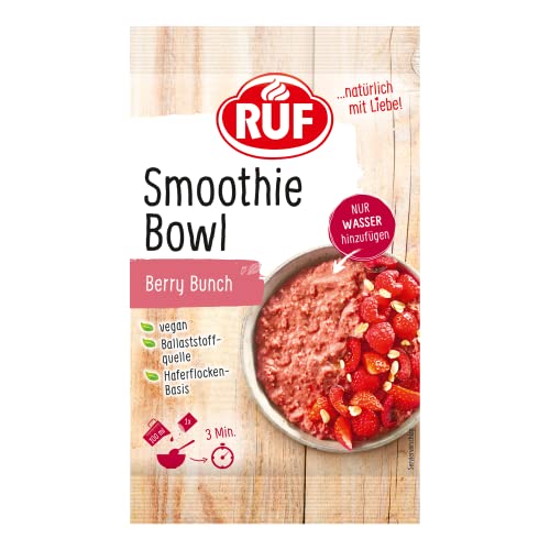 RUF Smoothie Bowl Berry Bunch, Frühstücks-Snack auf Haferflocken-Basis mit Beeren & Chiasamen, einfache & schnelle Zubereitung, vegan, 1 x 50g Beutel von RUF