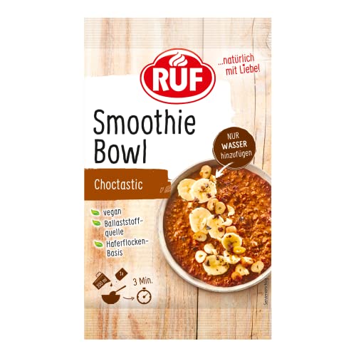 RUF Smoothie Bowl Choctastic, Frühstücks-Snack auf Haferflocken-Basis mit Nüssen & Bananen, einfache & schnelle Zubereitung, vegan, 1 x 50g Beutel von RUF