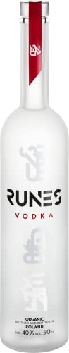 RUNES Organic Vodka (1x 500 ml) - Bio und Vegan zertifizierter Premium Vodka aus Polen aus 100% Bio-Roggen für exzellente Cocktails und Longdrinks von RUNES