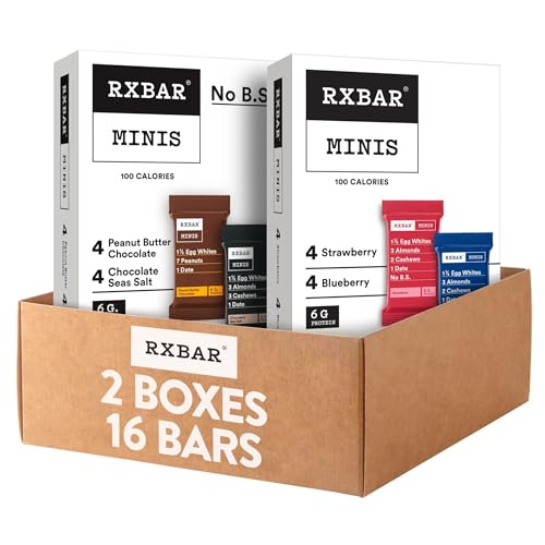 RXBAR Minis Protein Riegel 6g Protein Glutenfreie Snacks Variety Pack (16 Riegel) von RXBAR