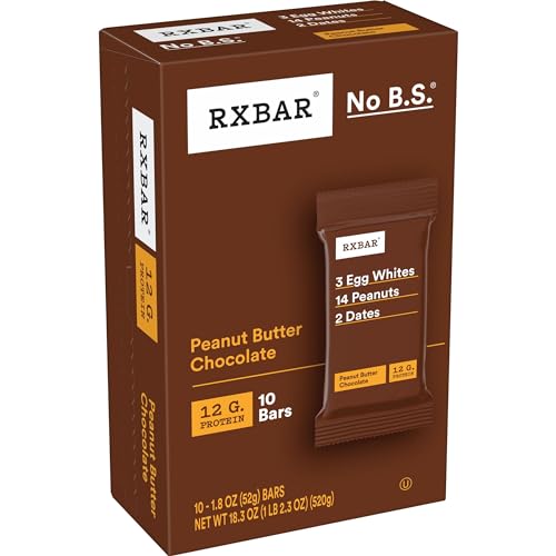 RXBAR Protein Riegel Protein Snack Snack Riegel Erdnussbutter Schokolade 518.8 g Box (10 Riegel) von RXBAR