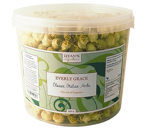 Everly Grace Popcorn, 250g Classic Italian Herbs von Ryan's Specialties, im 5L Popcorn-Eimer, Made in Germany von RYAN'S Specialties