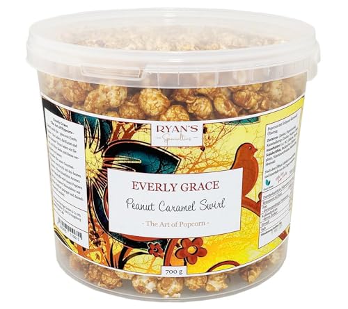 Everly Grace Popcorn, 700g Peanut Caramel Swirl von Ryan's Specialties, im 5L Popcorn-Eimer, Made in Germany von RYAN'S Specialties