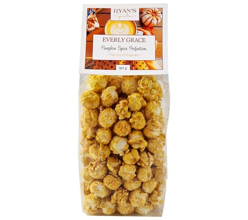 Everly Grace Gourment-Popcorn - Pumpkin Spice Perfection 90 g - Aromatisches Popcon mit Kürbiswürzüberzug - Plant-Based von RYAN'S Specialties