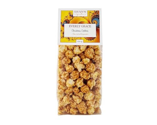 Everly Grace Gourmet-Popcorn - Christmas Cookies von Ryan's Specialties (100 g) - Aromatisches Popcorn mit Spekulatius-Karamell-Überzug von RYAN'S Specialties