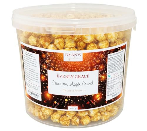 Everly Grace Popcorn, 600g Cinnamon Apple Crunch von Ryan's Specialties, im 5L Popcorn-Eimer, Made in Germany von RYAN'S Specialties