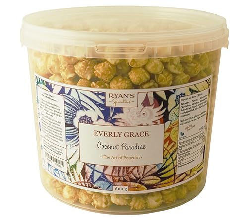 Everly Grace Popcorn, 600g Coconut Paradise von Ryan's Specialties, im 5L Popcorn-Eimer, Made in Germany von RYAN'S Specialties