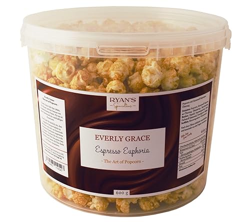 Everly Grace Popcorn, 600g Espresso Euphoria von Ryan's Specialties, im 5L Popcorn-Eimer, Made in Germany von RYAN'S Specialties