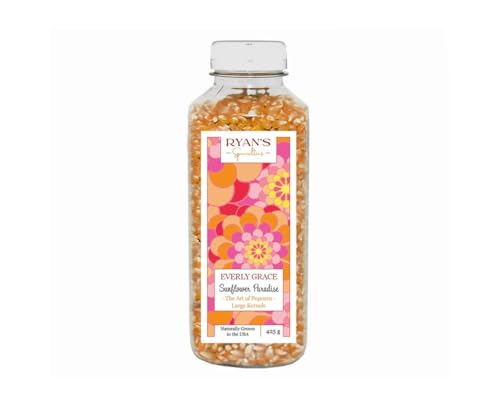 Everly Grace Gourmet Popcorn-Mais, Sunflower Paradise (425 g Flasche), Popcorn aus historischem Saatgut, von Hand geernteter US Import von RYAN'S Specialties