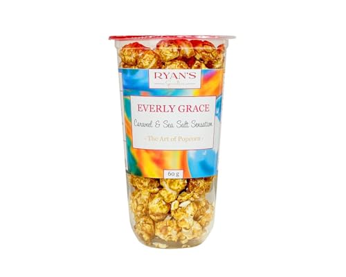 Everly Grace Popcorn, 60g Caramel & Sea Salt Sensation Cup von Ryan's Specialties, im praktischen Popcorn-Becher, Made in Germany von RYAN'S Specialties