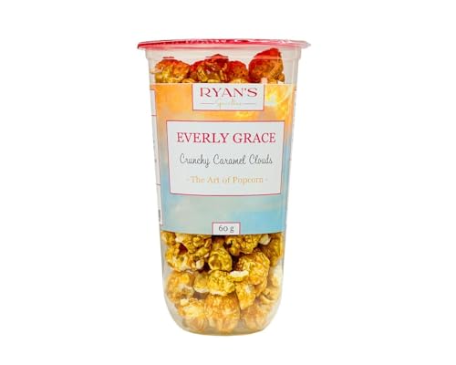 Everly Grace Popcorn, 60g Crunchy Caramel Clouds von Ryan's Specialties, im praktischen Popcorn-Becher, Made in Germany von RYAN'S Specialties
