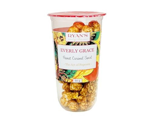 Everly Grace Popcorn, 60g Peanut Caramel Swirl von Ryan's Specialties, im praktischen Popcorn-Becher, Made in Germany von RYAN'S Specialties