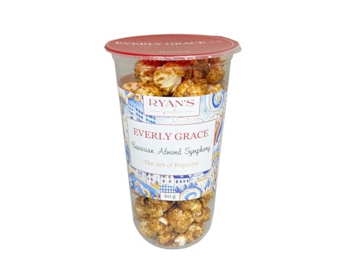 Everly Grace Popcorn – Bavarian Almond Symphony, 60 g – Popcorn-Becher mit Karamell und gebrannten Mandeln aus unserer Manufaktur in Augsburg, Deutschland von RYAN'S Specialties