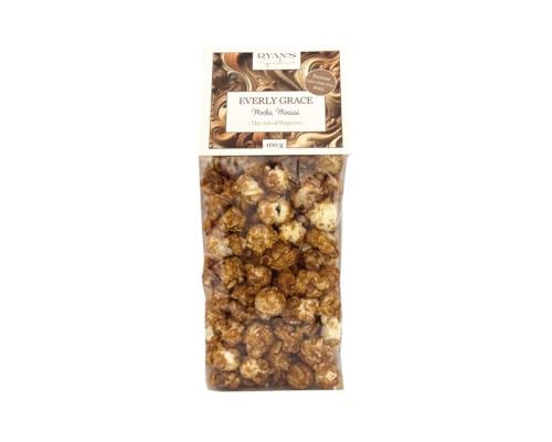 Everly Grace Popcorn – Mocha Mousse, 100 g - Gourmet-Popcorn-Tüte mit Schokoladen-Espresso-Überzug, Handgefertigt in Deutschland, Gourmet-Snack für Kaffeeliebhaber von RYAN'S Specialties